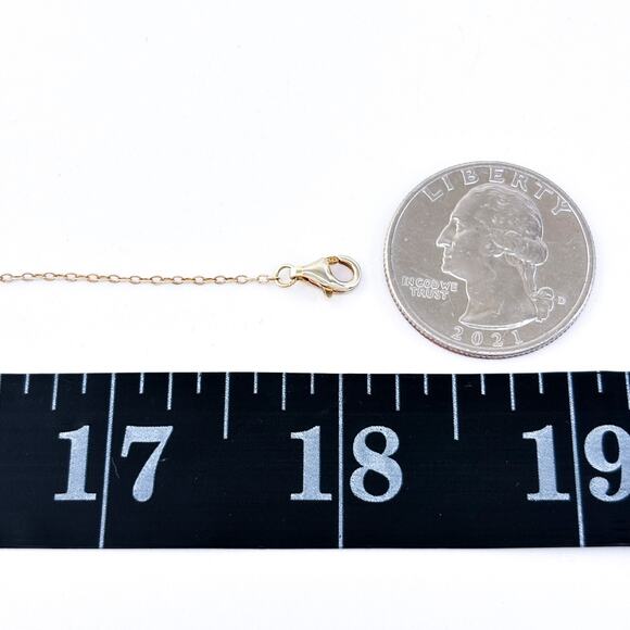 Vintage Sterling Silver 925 1.1mm Gold Tone Cable Chain Necklace 18" - Picture 2 of 3